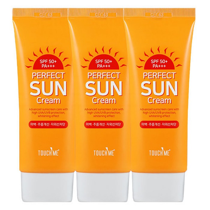 터치미 퍼펙트 선크림 SPF50+ PA+++, 60ml, 3개 대표 이미지 - 미백 선크림 추천