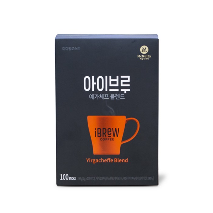 맥널티 아이브루 예가체프 블렌드 원두커피믹스, 1g, 100개 대표 이미지 - 예가체프 원두 추천