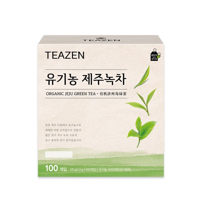 티젠 제주 녹차, 1.2g, 100개 대표 이미지 - 녹차 티백 추천