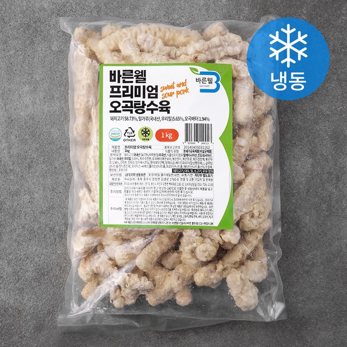 바른웰 프리미엄 오곡 탕수육 (냉동), 1kg, 1개 대표 이미지 - 하이볼 안주 추천