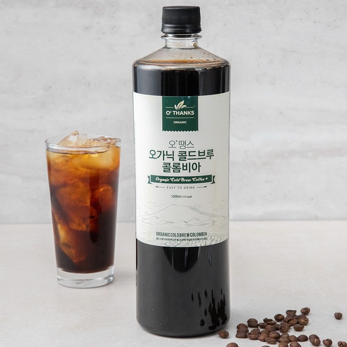 오땡스 오가닉 인증 콜드브루 커피 콜롬비아, 1000ml, 1개 대표 이미지 - 콜드브루 원액 추천