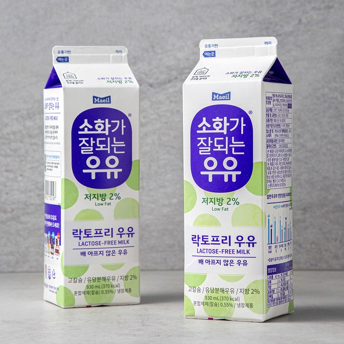소화가잘되는우유 저지방 락토프리 우유, 930ml, 2개 대표 이미지 - 고칼슘 우유 추천