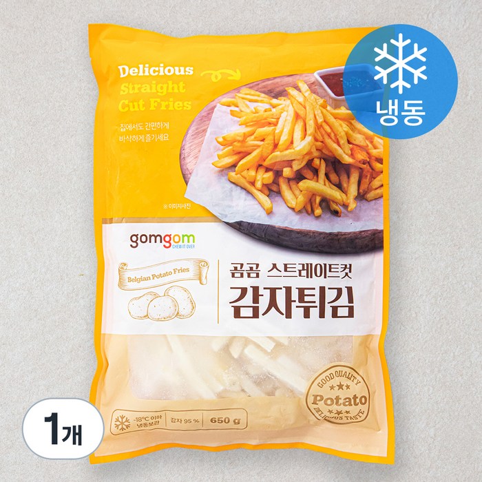 곰곰 스트레이트컷 감자튀김(냉동), 650g, 1개 대표 이미지 - 감튀 추천
