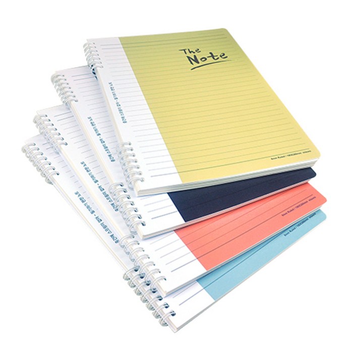 미소로 PP2단노트 72매 190x260mm, 레드, 블랙, 그레이, 옐로우, 4개입 대표 이미지 - 공책 추천