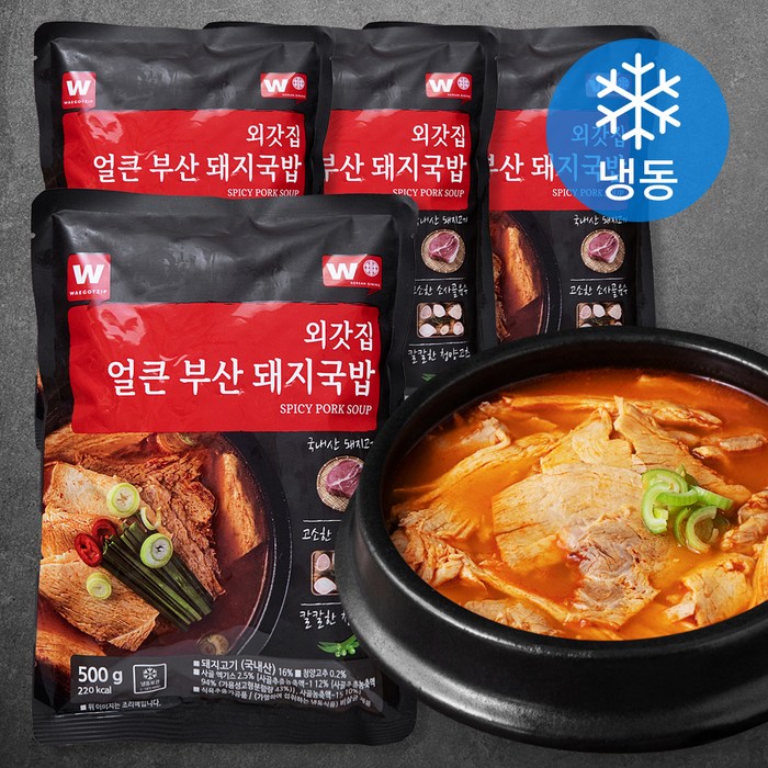 외갓집 얼큰 부산 돼지국밥 (냉동), 500g, 4개 대표 이미지 - 국밥충 추천