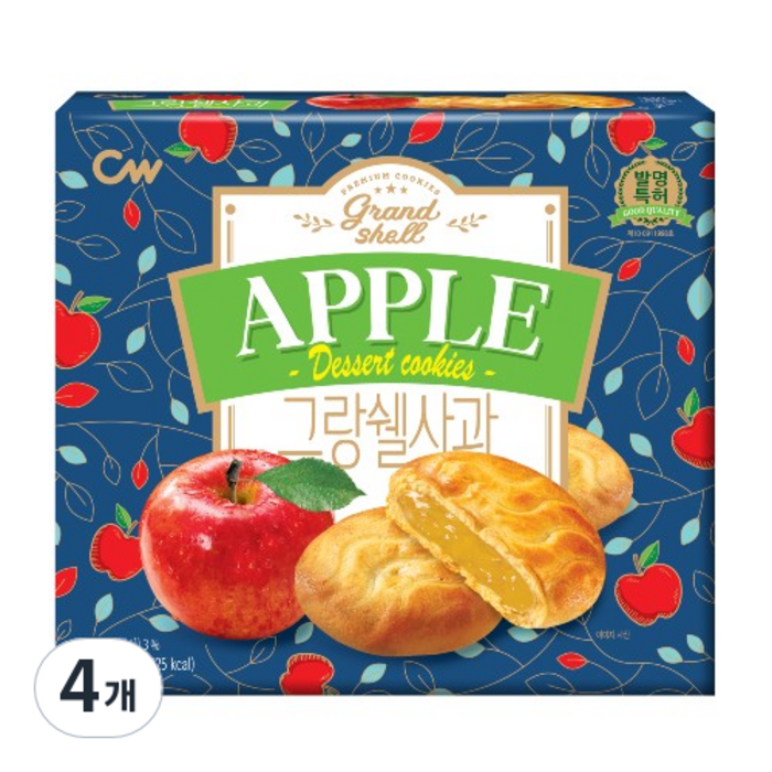 청우식품 그랑쉘 사과, 195g, 4개 대표 이미지 - 청우식품 과자 추천