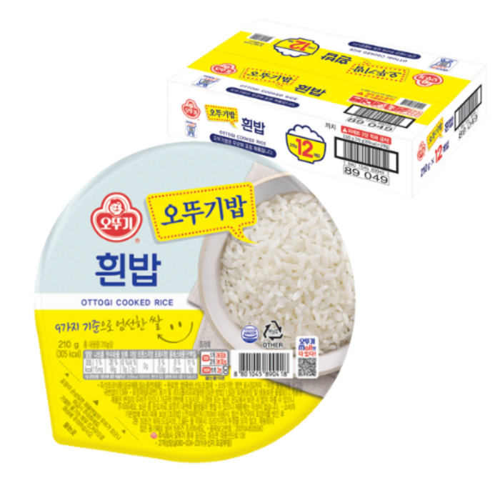 오뚜기 맛있는 오뚜기밥, 210g, 12개 대표 이미지 - 오이시쿠나레 추천