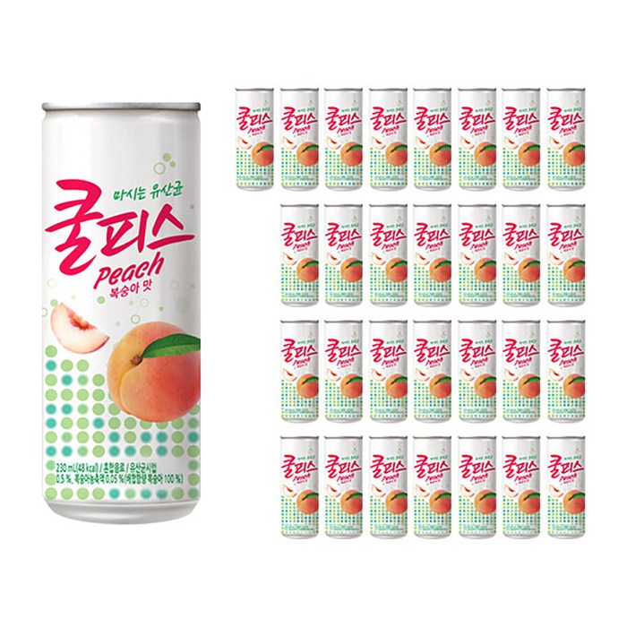 쿨피스 복숭아맛, 230ml, 30개 대표 이미지 - 음료수 도매 추천