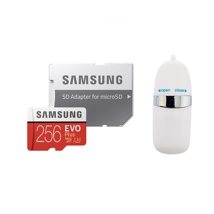 삼성전자 EVO PLUS 마이크로 SD카드 + OTG USB 리더기 SOTC-01, 256GB 대표 이미지 - 마이크로 SD카드 추천