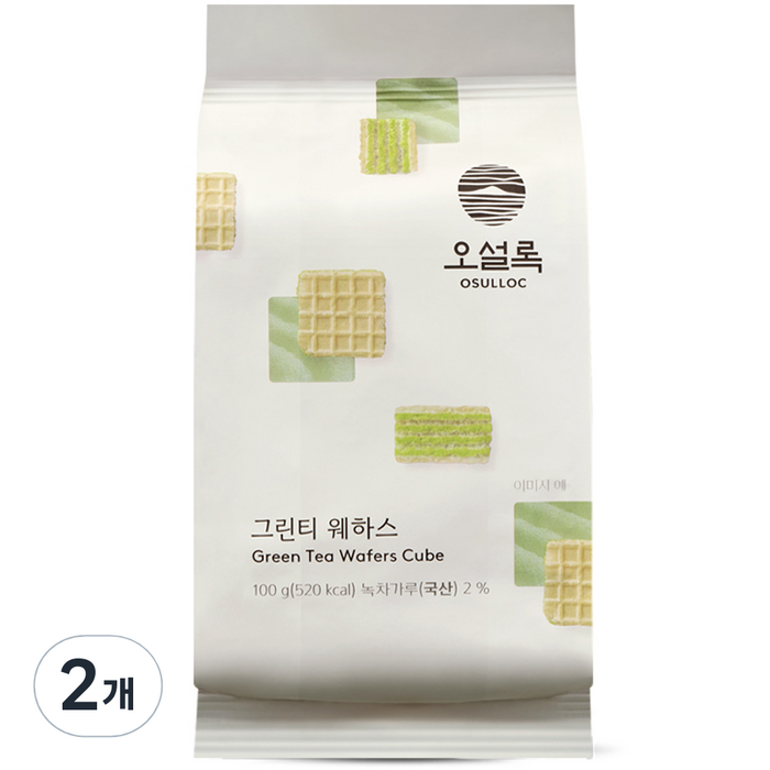 오설록 그린티웨하스, 100g, 2개 대표 이미지 - 오설록 과자 추천