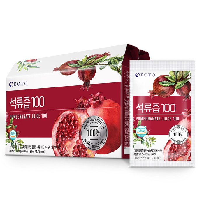 보뚜 석류즙 100, 80ml, 30개 대표 이미지 - 석류즙 추천