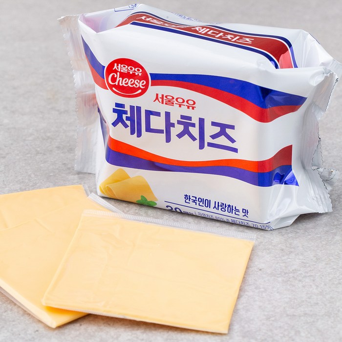 서울우유 체다 슬라이스 치즈 20매입, 400g, 1개 대표 이미지 - 서울 분양 추천