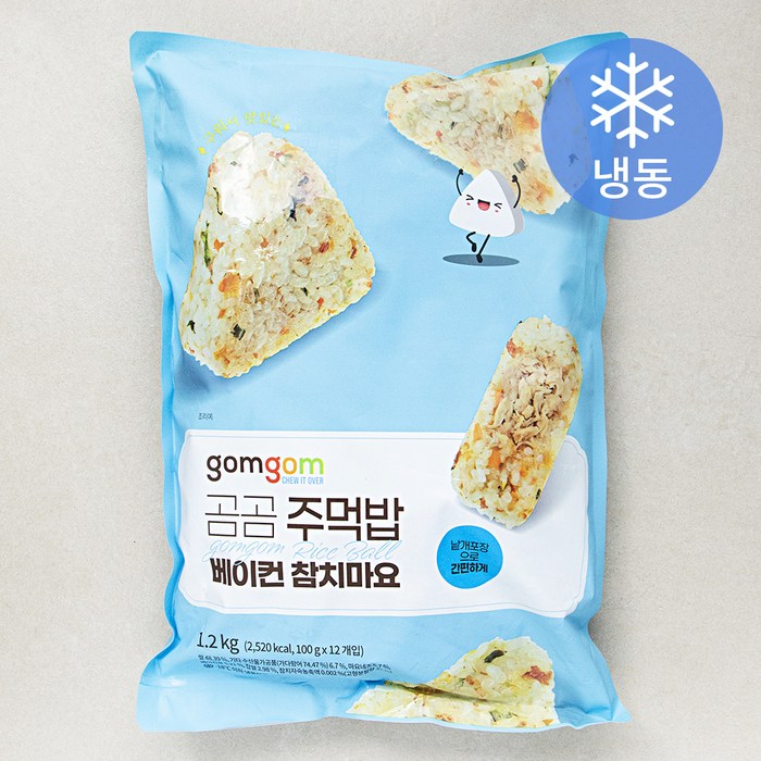 곰곰 주먹밥 베이컨 참치마요 (냉동), 12개입, 100g 대표 이미지 - 치즈밥 추천