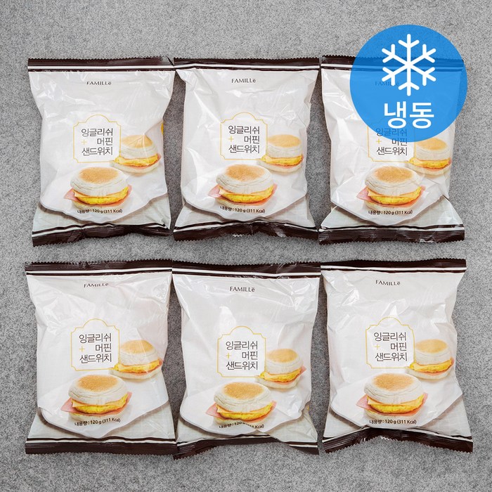 파미유 잉글리쉬 머핀 샌드위치 (냉동), 120g, 6개 대표 이미지 - 머핀 추천
