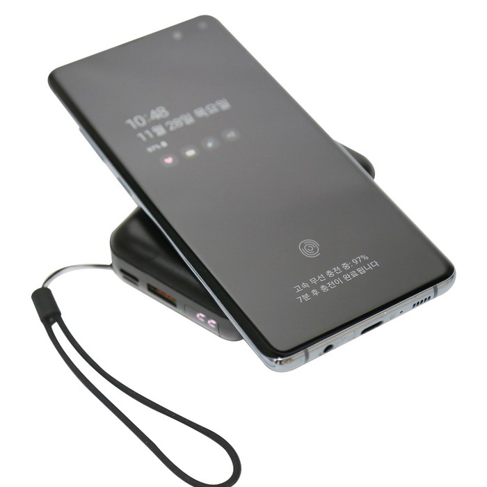 피키즈 몬스터 미니 무선 고속 충전 보조배터리 10000mAh, PB-PD10W, 블랙 대표 이미지 - 무선충전 보조배터리 추천