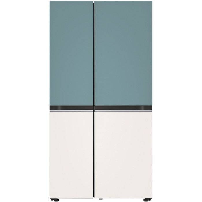 LG전자 디오스 오브제컬렉션 양문형 냉장고 메탈 832L 방문설치, 클레이민트(상단), 베이지(하단), S834MTE10 대표 이미지 - 양문형 냉장고 추천