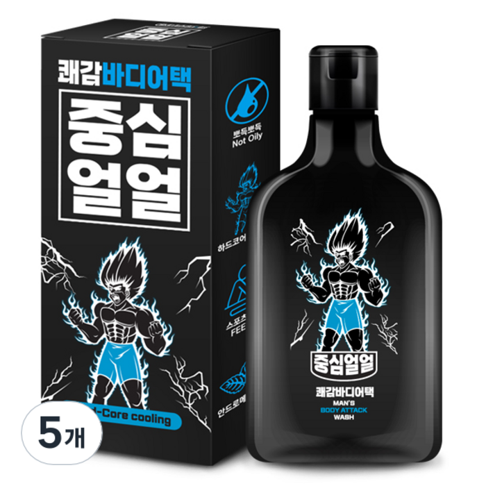 중심얼얼 쾌감바디어택 바디워시, 5개, 200ml 대표 이미지 - 노네랄 바디워시 추천