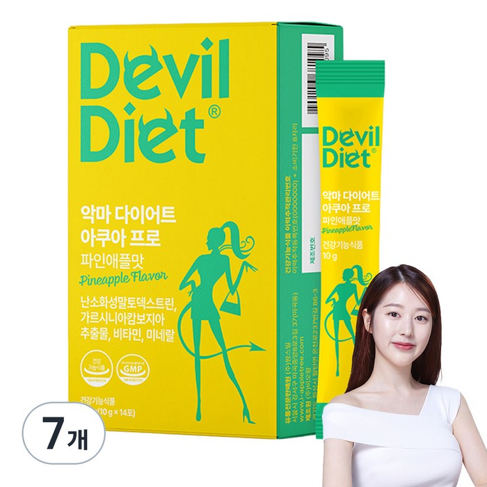 악마 다이어트 아쿠아 프로 파인애플맛 가르시니아 14p, 7개, 140g 대표 이미지 - 다이어트 음료 추천