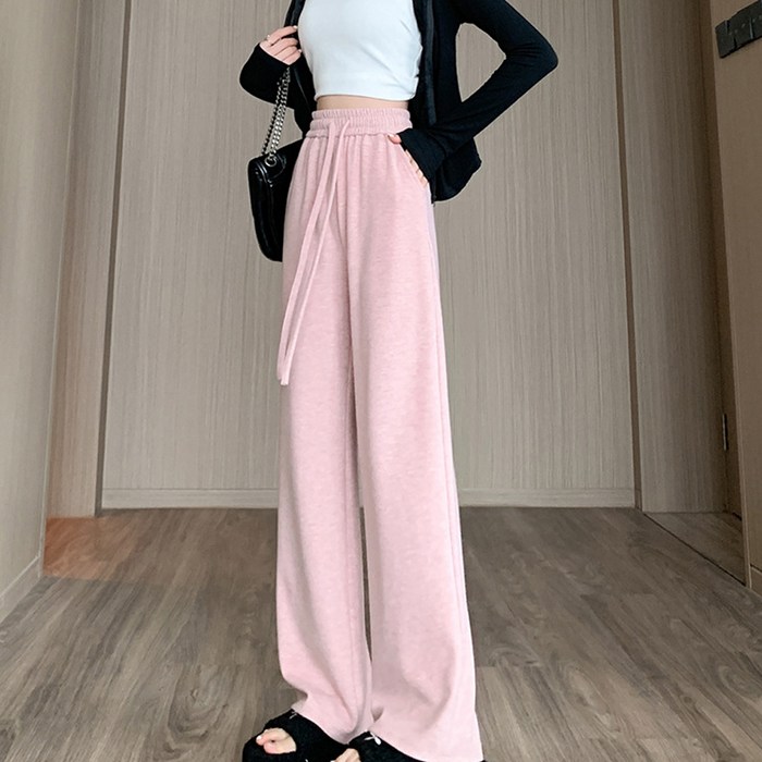 더시럽 여성용 일자핏 편안한 밴딩 팬츠