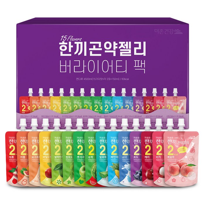 더존건강 한끼 곤약젤리 버라이어티 팩 150ml x 15종 x 2p 세트, 1세트 대표 이미지 - 건강간식 추천