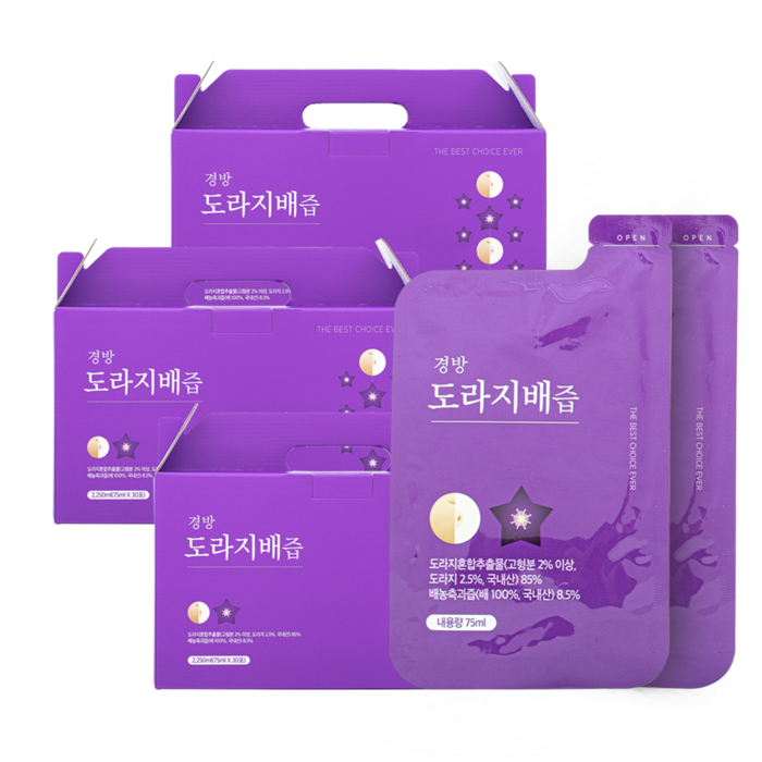 경방 도라지배즙, 75ml, 90개 대표 이미지 - 배도라지즙 추천