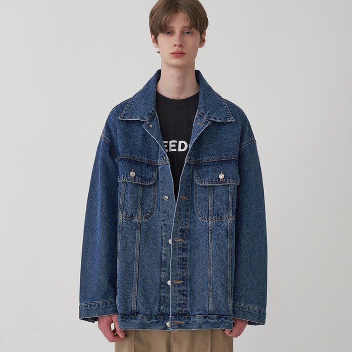 브이투 남성용 OVERFIT OZONE DENIM TRUCKER JACKET 대표 이미지 - 트러커 자켓 추천