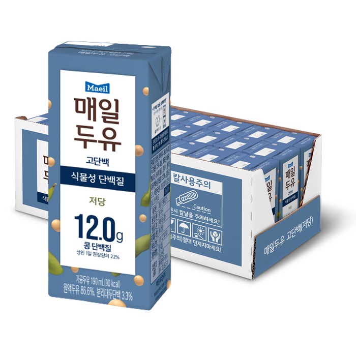 매일유업 매일두유 고단백, 190ml, 24개 대표 이미지 - 단백질 음료 추천