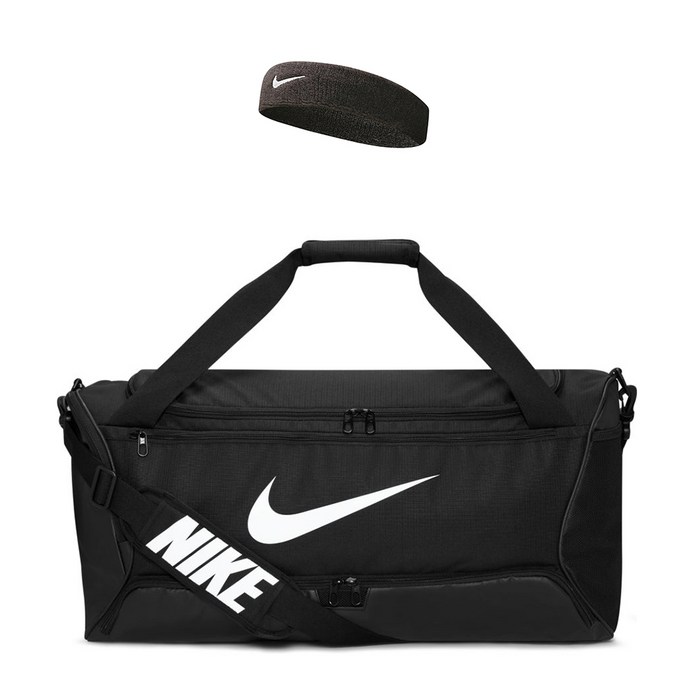 나이키 더플백 60L + 헤어밴드 세트, 블랙 대표 이미지 - 테니스 가방 추천