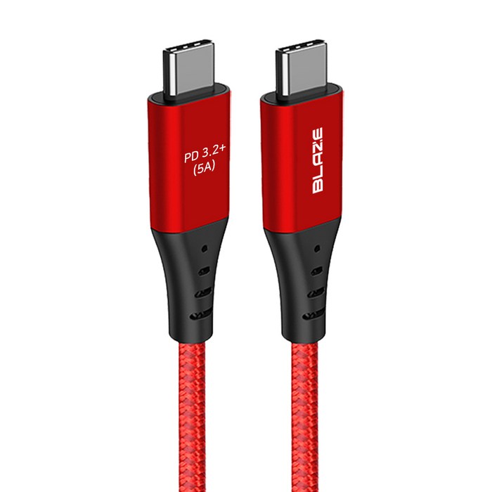 블레이즈 C to C 100W USB3.2 20Gbps 고속 충전 케이블 PD3.2 2m, 레드 대표 이미지 - 썬더볼트 케이블 추천