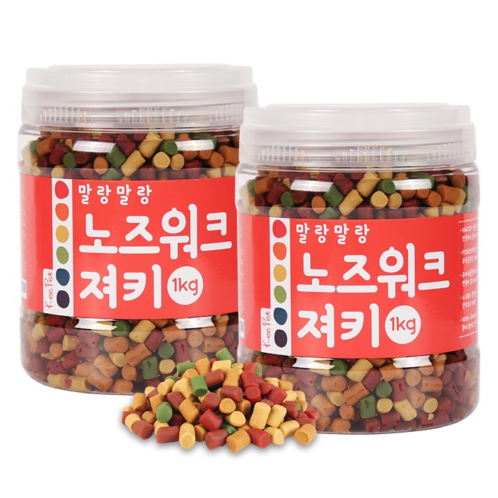 킵펫 말랑말랑 노즈워크 져키 강아지 간식 1kg, 혼합맛, 2개 대표 이미지 - 푸들 간식 추천