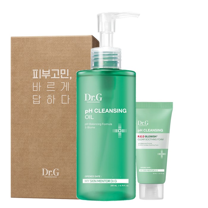 닥터지 약산성 클렌징 오일 200ml + 레드 블레미쉬 클리어 수딩폼 30ml 세트 세트, 1세트 대표 이미지