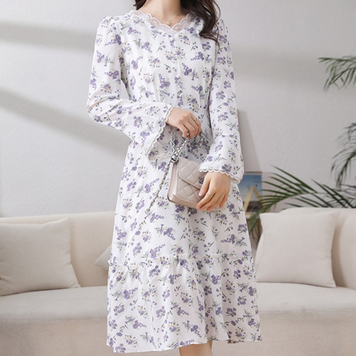 포플러앤씨 여성용 비버드 플라워 원피스 P25FOPS073108