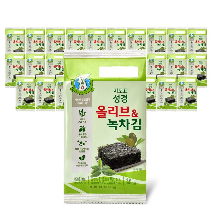 지도표성경 올리브 녹차 식탁김, 4g, 30개 대표 이미지 - 맛있는 김 추천