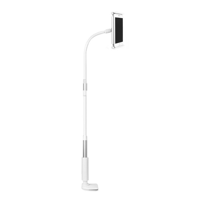 아이논 핸드폰 태블릿 자바라 거치대 127cm, 실버 + 화이트, IN-PH020 대표 이미지 - 스마트폰 스탠드 거치대 추천