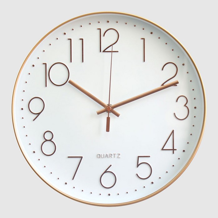 MJK 모던샤인 무소음 벽시계 300, 로즈골드 대표 이미지 - 사무실 시계 추천