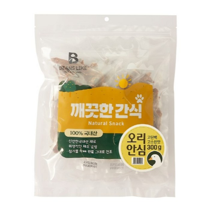 빈즈라이크 반려동물 오리안심 육포 300g, 1개, 오리 대표 이미지 - 강아지 수제간식 추천