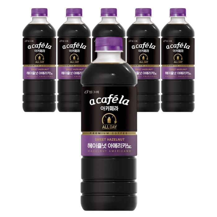 아카페라 올데이 헤이즐넛 아메리카노, 1000ml, 6개 대표 이미지 - 아이스 아메리카노 추천