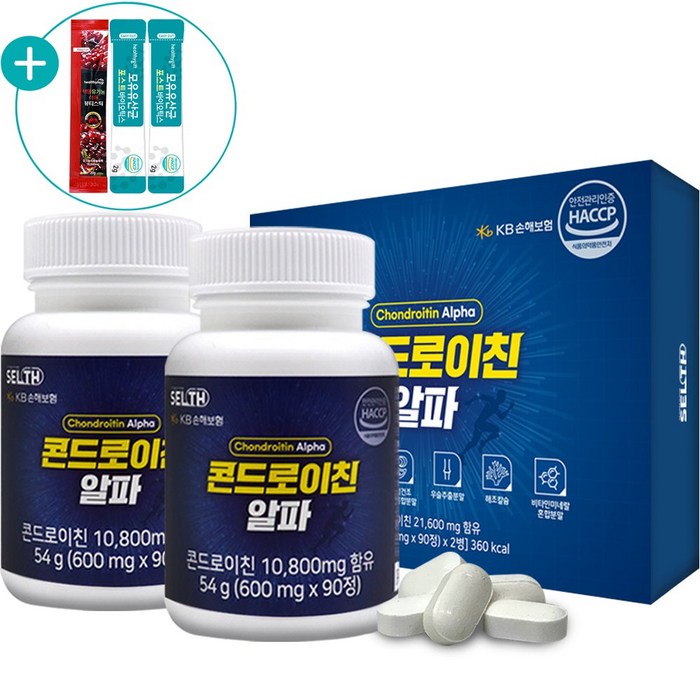 콘드로이친 정 식약처 인증 상어 연골 보스웰리아 초록입홍합 우슬 분말 부모님 선물 90정 2병 세트 + 사은품 증정, 1개 대표 이미지 - 초록입홍합 추천