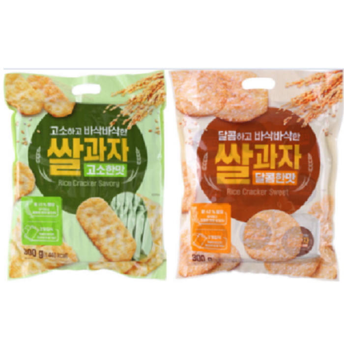 홈플러스 쌀과자 2종세트 / 고소한맛 300g 달콤한맛 300g / 각1개씩 총 2개, 1세트 대표 이미지 - 홈플러스 과자 추천