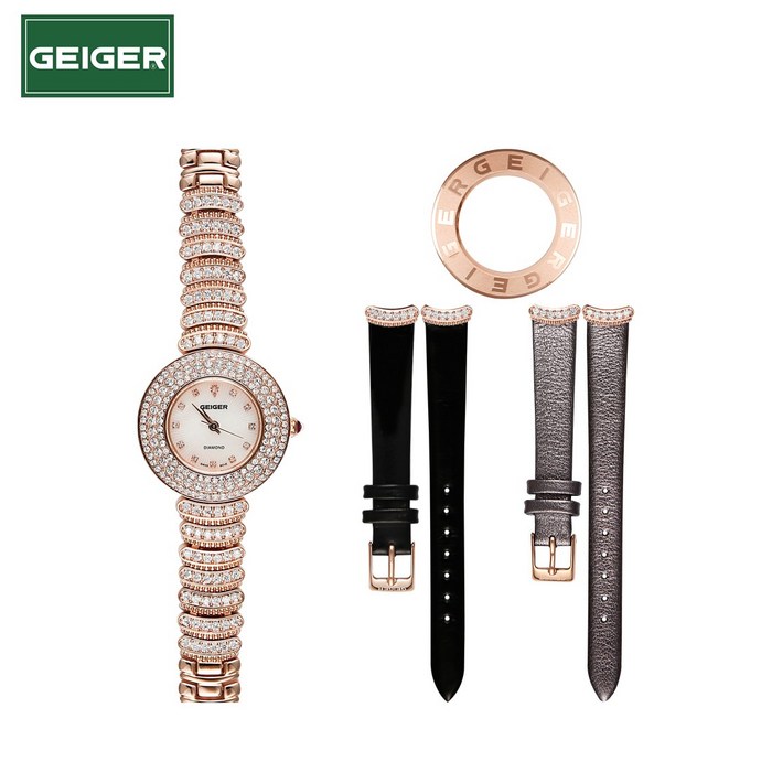 가이거[GEIGER] [본사 정품] 가이거 노블레스 다이아몬드 스페셜 여성용 시계 (로즈)