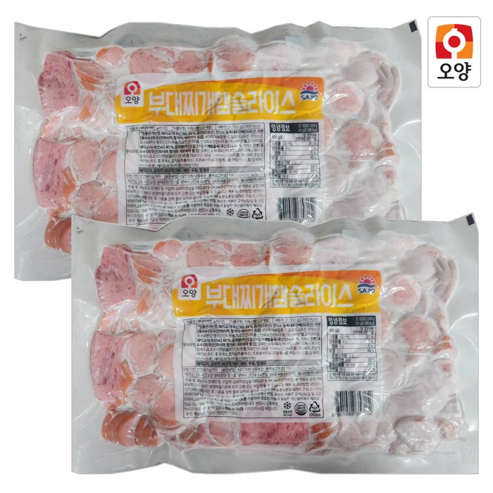 [퀴클리몰] 사조오양 부대찌개햄 슬라이스 1kg x 2개 대표 이미지 - 부대햄 추천