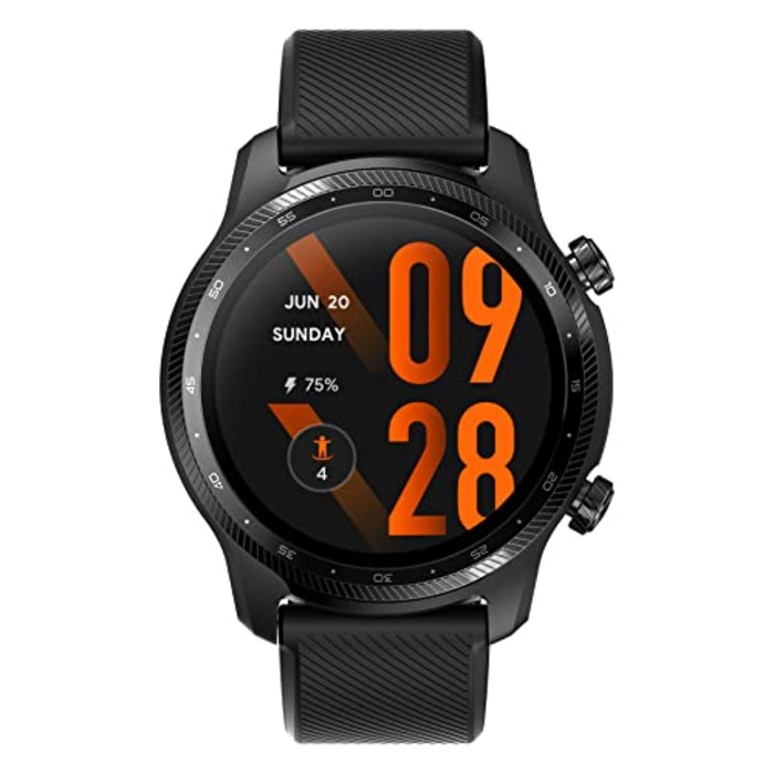 TicWatch Pro 3 Ultra GPS 스마트 시계 Qualcomm SDW4100 및 Mobvoi 듀얼 프로세서 시스템 Wear OS by Google 손목시계 남성 여성 건강 관리 피트니스 모니터 최대 45일 장시간 마이크 스피커 탑재 통화 가능 대표 이미지 - 30만원대 워치 추천