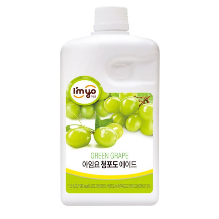 아임요 청포도에이드 베이스 1.5L/농축 대표 이미지 - 청포도에이드 추천