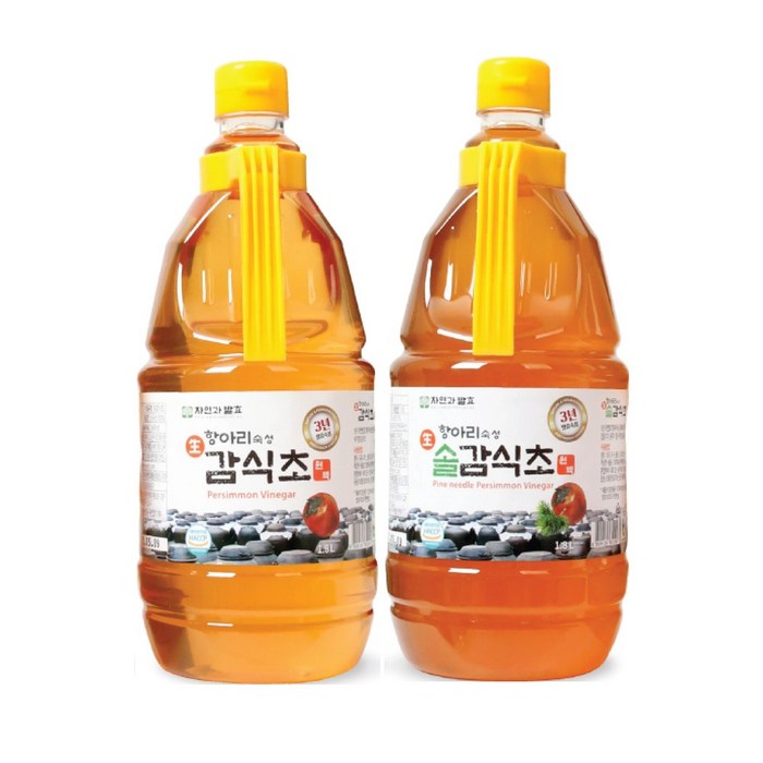 자연과발효 3년숙성 자연발효 감식초+솔잎감식초 1.8L 2병 항아리숙성, 2개 대표 이미지 - 감식초 추천