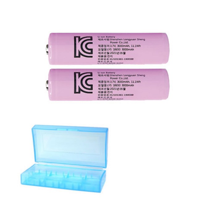 18650 2알(3000mah 2알+2구케이스), 2알세트 대표 이미지 - 리튬이온 건전지 추천