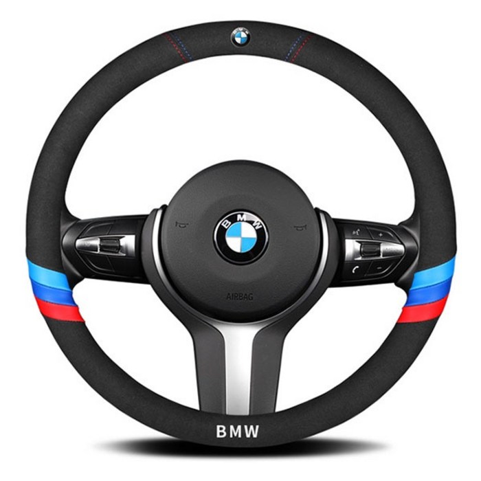 BMW 알칸타라 스웨이드 사계절 M스포츠 스티치 핸들커버 튜닝용품, BMW 일반타입 대표 이미지 - BMW 핸들커버 추천