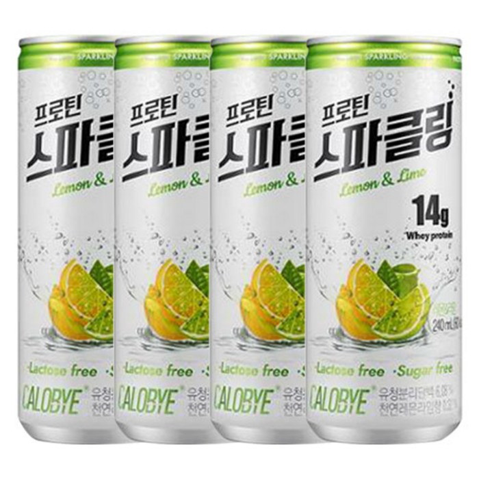 칼로바이 프로틴 스파클링 레몬&라임 240ml / 단백질 탄산음료, 4캔 대표 이미지 - 칼로바이 스파클링 추천