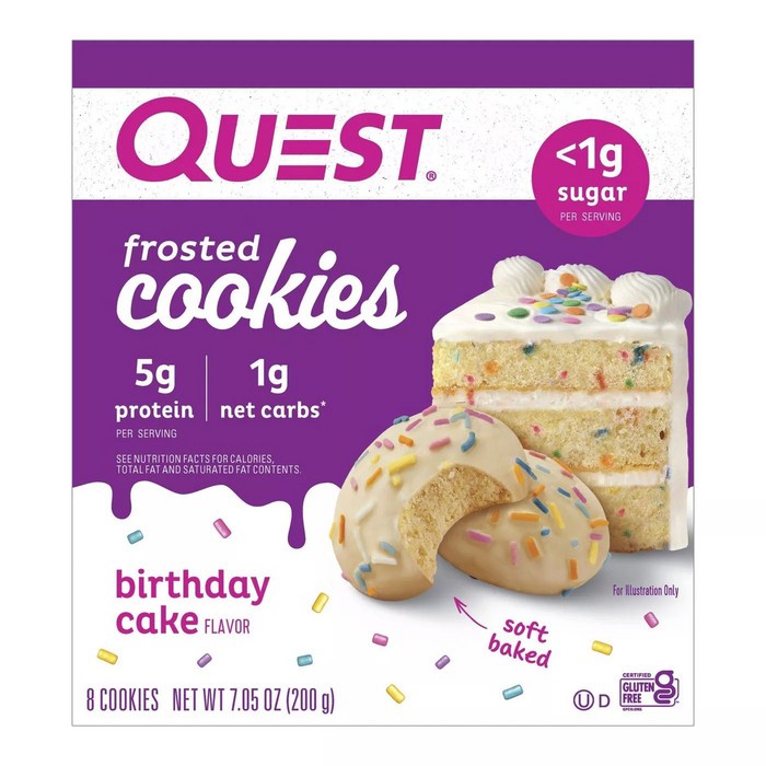 퀘스트뉴트리션 프로스트 쿠키 버스데이 케이크 8개입, 200g, 1개 대표 이미지 - 퀘스트 뉴트리션 추천