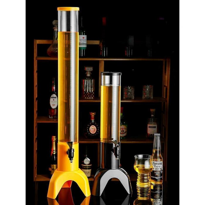 3L 맥주 디스펜서 타워 맥주, 삼각받침 3L 실버+고드름+빛 대표 이미지 - 비어텐더 추천