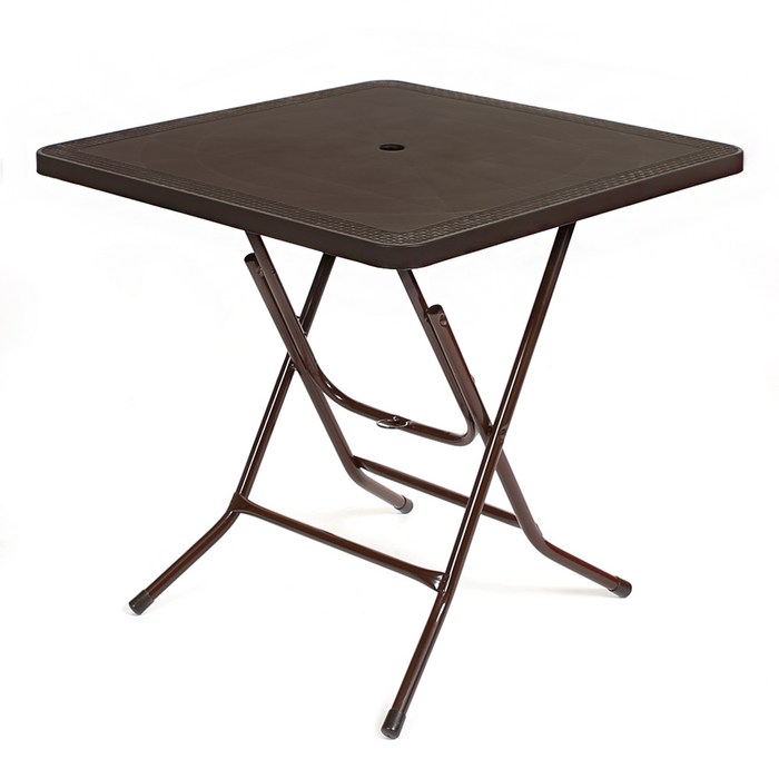 지오리빙 창신 라탄 플라스틱 접이식 테이블 편의점 포장마차 야외용, 창신사탁 브라운